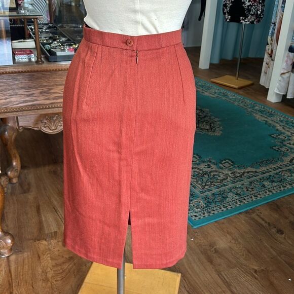 Givenchy Couture Rust Tweed Pencil Skirt Size Med( See Measurement..no size tag) - Picture 8 of 11